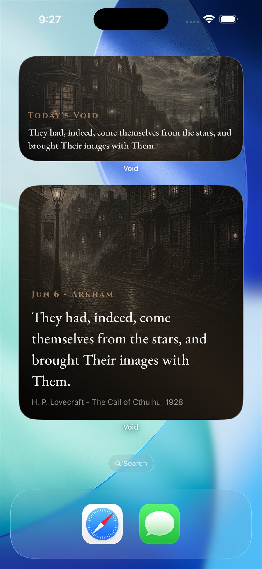 Void: Eldritch Daily iPhone home screen widgets